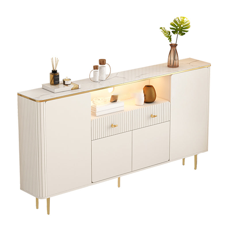 Stone TV Stand Console Glam Media Console TV Stand with Drawers 63"L x 12"W x 33"H Clearhalo 'furn' 'furn_tv_stands_entertainment_centers' 'Furniture' 'Living Room Furniture' 'TV Stands & Entertainment Centers' 'TV Stands & Media Storage Furniture' 'tv_stands_entertainment_centers' 7369124