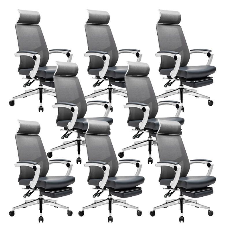 Chaise de bureau pivotante moderne en maille à bras rembourrée avec chaise d'appui