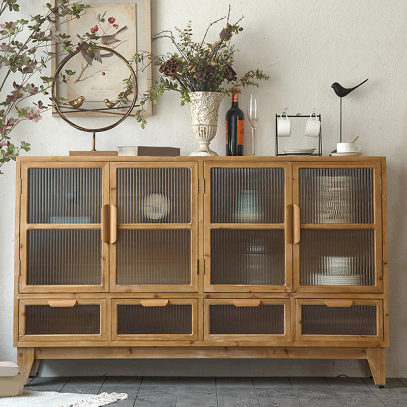 Tradizionale in legno in legno Stip porte in vetro armadio a buffet per sala da pranzo