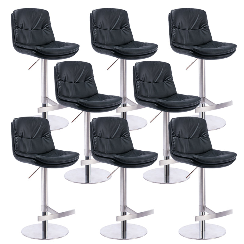 Adjustable Bar Stool Leather Backrest Bar Stools for Dining Room