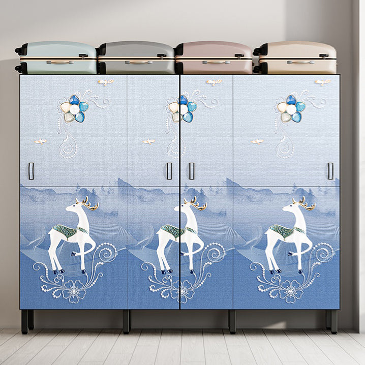 Modern Style Freestanding Wardrobe Armoire Metal Wardrobe with Clothes Rail