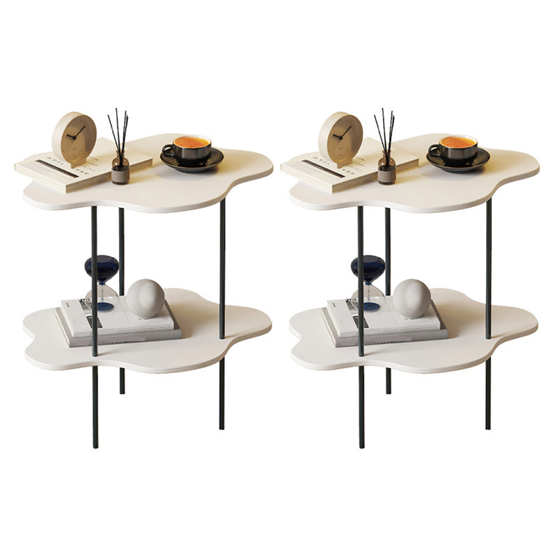 19"H Contemporary Corner Table Double Tier Accent Side Table White 2 Clearhalo 'Coffee & Accent Tables' 'End & Side Tables' 'end_side_tables' 'furn' 'furn_end_side_tables' 'Furniture' 'Living Room Furniture' 7373326