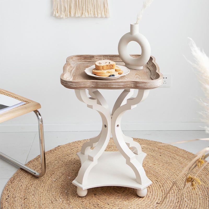 Contemporary Solid Wood Round Metal Pedestal Single Coffee Table Square Clearhalo 'Coffee & Accent Tables' 'Coffee Tables' 'coffee_tables' 'furn' 'furn_coffee_tables' 'Furniture' 'Living Room Furniture' 7375072