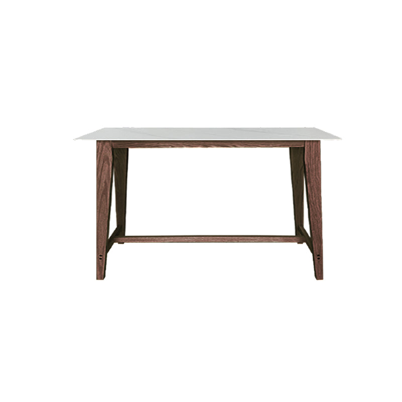 Rechthoek Stone Top Bistro Table Moderne pubtafel met massief houten frame