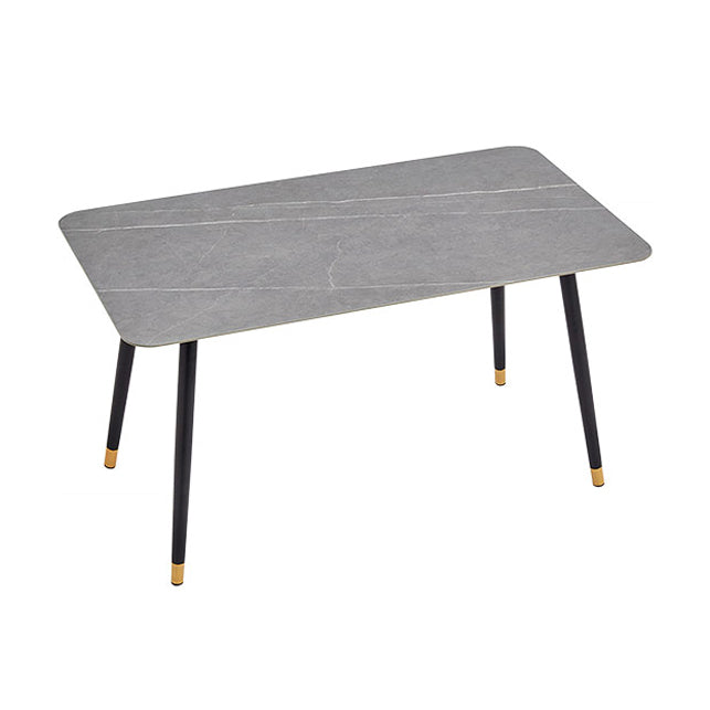Matte Finish Stone Dinette Table Contemporary Rectangle Dining Table 55.1"L x 31.5"W x 28.7"H Without Chairs Clearhalo 'Dining Tables & Seating' 'Dining Tables' 'dining_table' 'furn' 'furn_dining_table' 'Furniture' 'Kitchen & Dining Furniture' 7378409