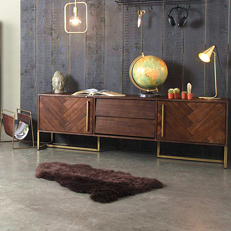 Glam TV Stand Console Solid Wood TV Media Stand with 2 Drawers 87"L x 16"W x 24"H Clearhalo 'furn' 'furn_tv_stands_entertainment_centers' 'Furniture' 'Living Room Furniture' 'TV Stands & Entertainment Centers' 'TV Stands & Media Storage Furniture' 'tv_stands_entertainment_centers' 7379274