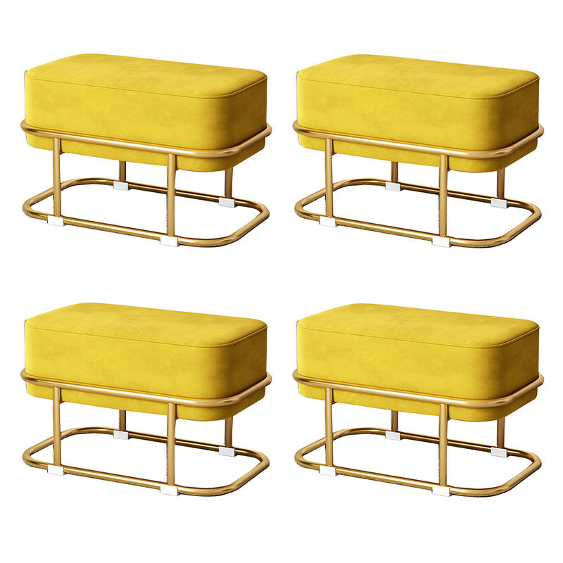 Gorgeous Modern Standard Pure Color Trea Resistant Standard for Living Room Yellow 4 Piece Set Clearhalo 'furn' 'furn_ottomans_poufs' 'Furniture' 'Living Room Furniture' 'Ottomans & Poufs' 'ottomans_poufs' 7379529