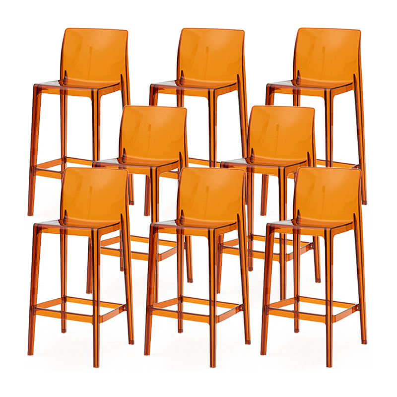 Modern Armless Backrest Counter Stool Acrylic Cafe Bar Stool with Pedal