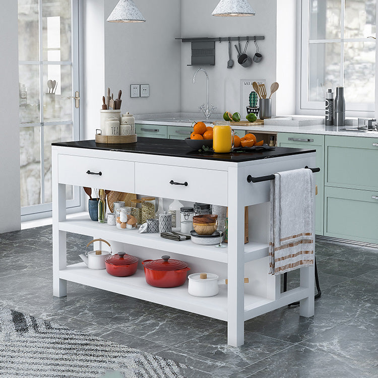 Tavolo da cucina della sala da pranzo tavolo da preparazione in marmo moderno con deposito aperto