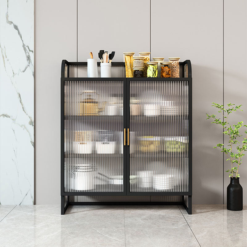 Tavolo a buffet in metallo a porte di vetro contemporanea per sala da pranzo