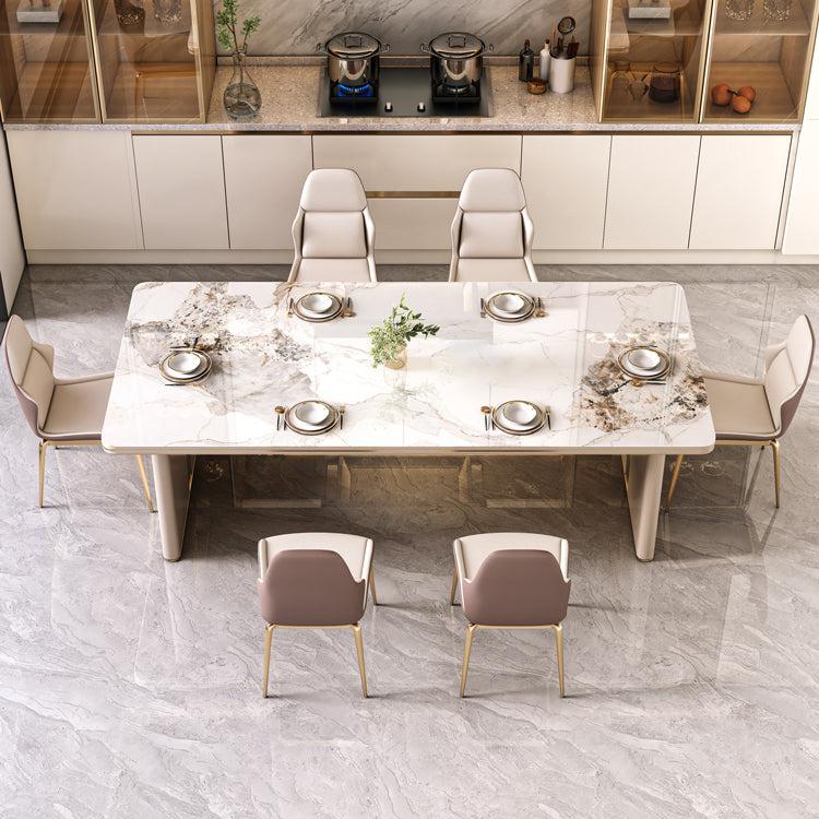 Set di tavoli da pranzo bianca ad alta lucido 1/4/5/7 pezzi Dinette in pietra per la cucina