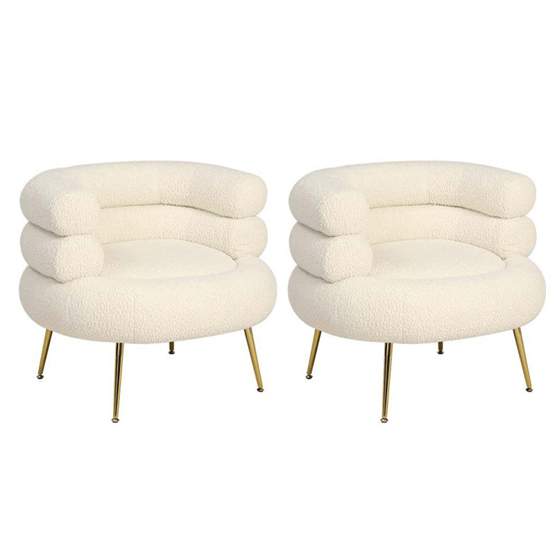 White Barrel Chair Arms Included Lounge Chair for Living Room Wool Blend 2 Piece Set Clearhalo 'Accent Chairs' 'accent_chairs' 'Chairs & Seating' 'furn' 'furn_accent_chairs' 'Furniture' 'Living Room Furniture' 7385923