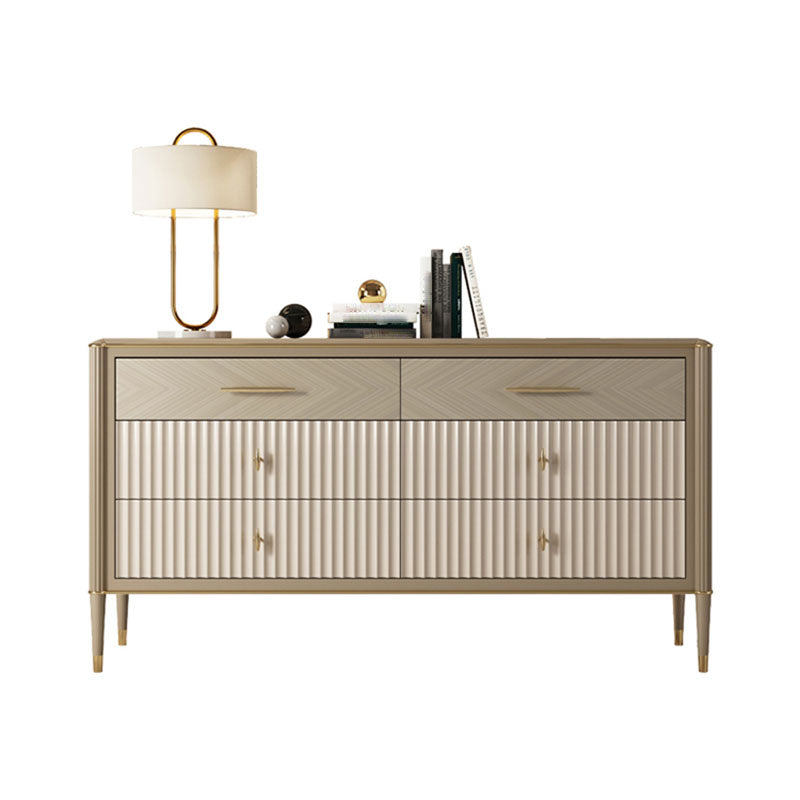 Traditional Horizontal Double Dresser Wood Storage Dresser for Home