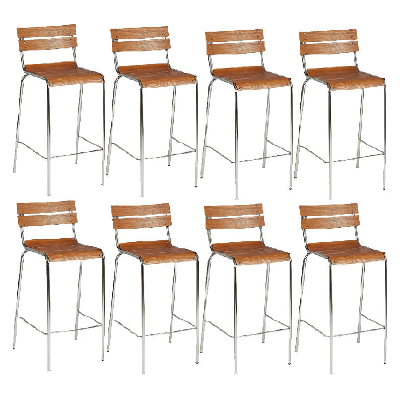 Moderner Stil Counterhocker Holz Low Rücken Barhocker mit Fußstütze