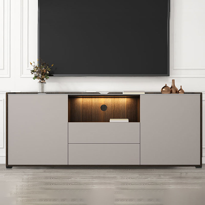 Stone Media Console TV Stand Modern TV Stand Console with 2 Drawers Clearhalo 'furn' 'furn_tv_stands_entertainment_centers' 'Furniture' 'Living Room Furniture' 'TV Stands & Entertainment Centers' 'TV Stands & Media Storage Furniture' 'tv_stands_entertainment_centers' 7393865