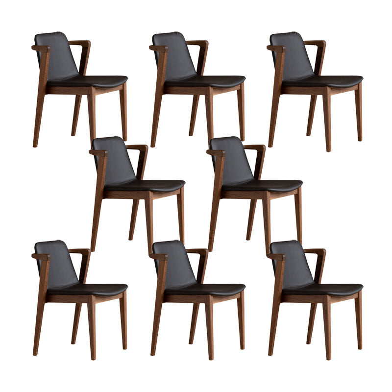 Home Walnut Wood Dining Chair Contemporary Upholstered Arm Chair Dark Walnut 8 Piece Set Clearhalo 'Dining Chairs' 'Dining Tables & Seating' 'dining_chair' 'furn' 'furn_dining_chair' 'Furniture' 'Kitchen & Dining Furniture' 7397535
