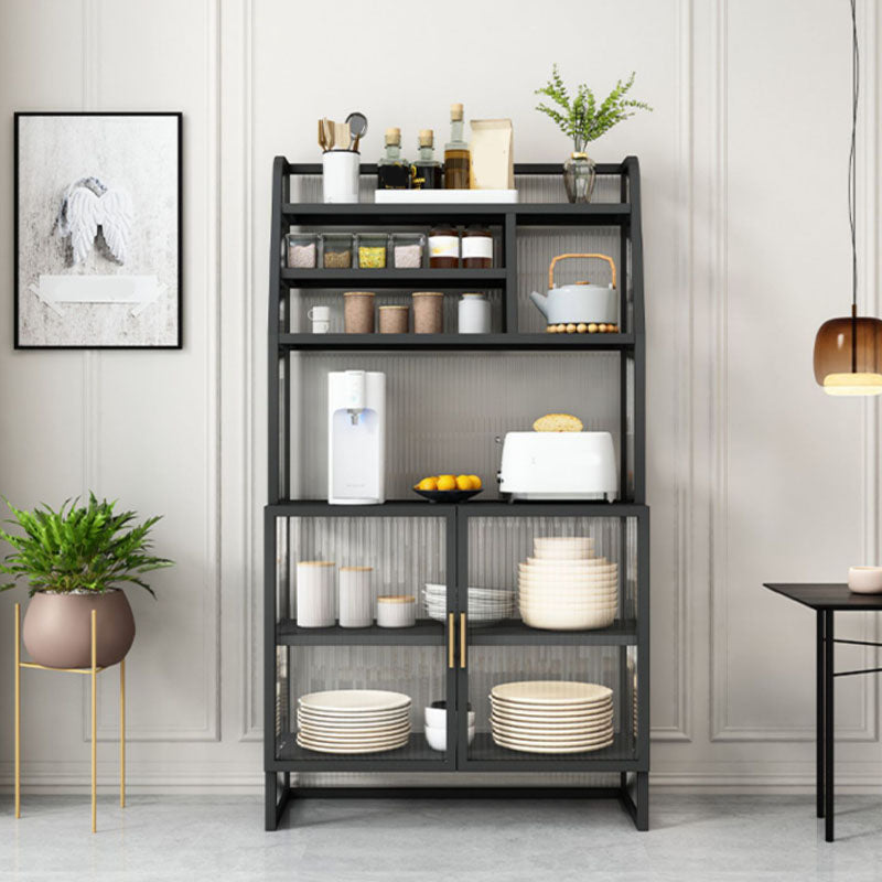 Server in vetro in metallo contemporaneo Server da pranzo con porte per sala da pranzo