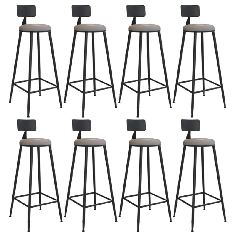 Industrial Metal Bar Stools Low Back Bar Stool with Black Legs