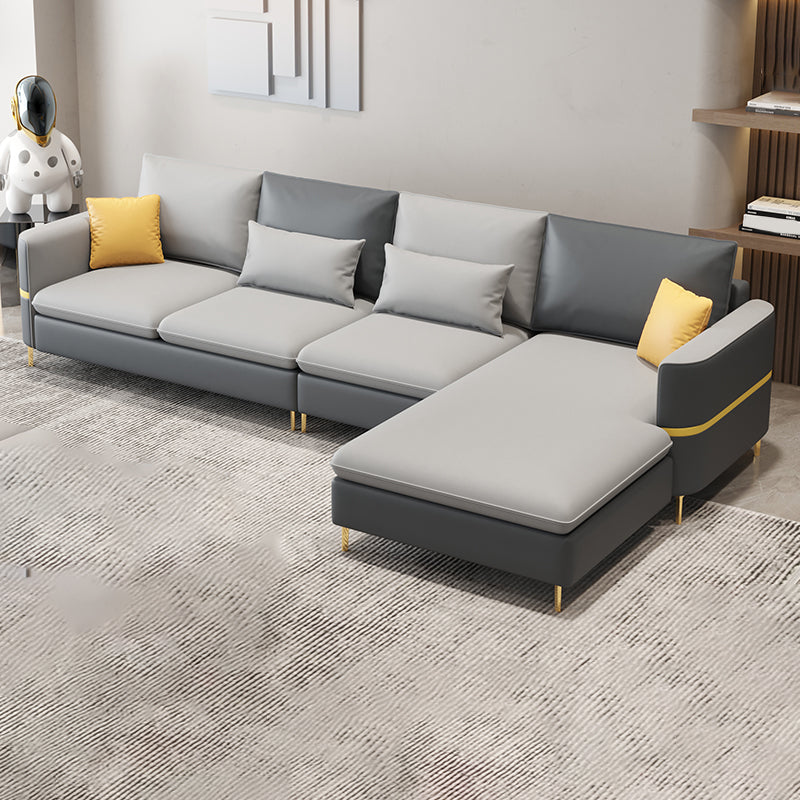 35.43 "Tall Sectional Sofa Faux lederen bank met gekussen achterste kussens