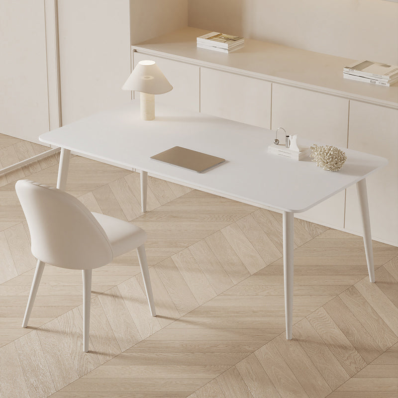 Scrivania di scrittura in pietra contemporanea rettangolare in metallo da ufficio