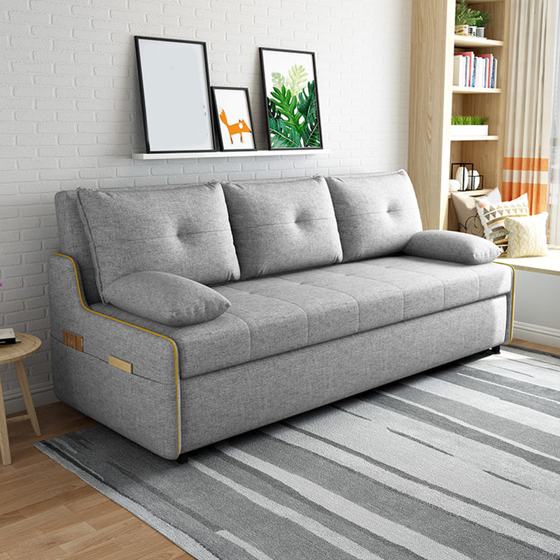 Glam Futon Sleeper Sofa Bed Pillow Top Arms Futon Frame with Storage 75"L x 33"W x 34"H Clearhalo 'furn' 'furn_futons' 'Furniture' 'Futons & Daybeds' 'Futons' 'Living Room Furniture' 7405128