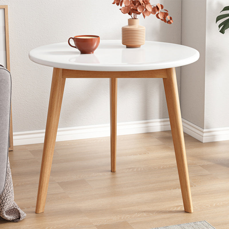 1 Cocktail Table Round Wood Modern 3 Legs Single Coffee Table 27.6"L x 27.6"W x 27.6"H White Shelves Not Included Clearhalo 'Coffee & Accent Tables' 'Coffee Tables' 'coffee_tables' 'furn' 'furn_coffee_tables' 'Furniture' 'Living Room Furniture' 7407763