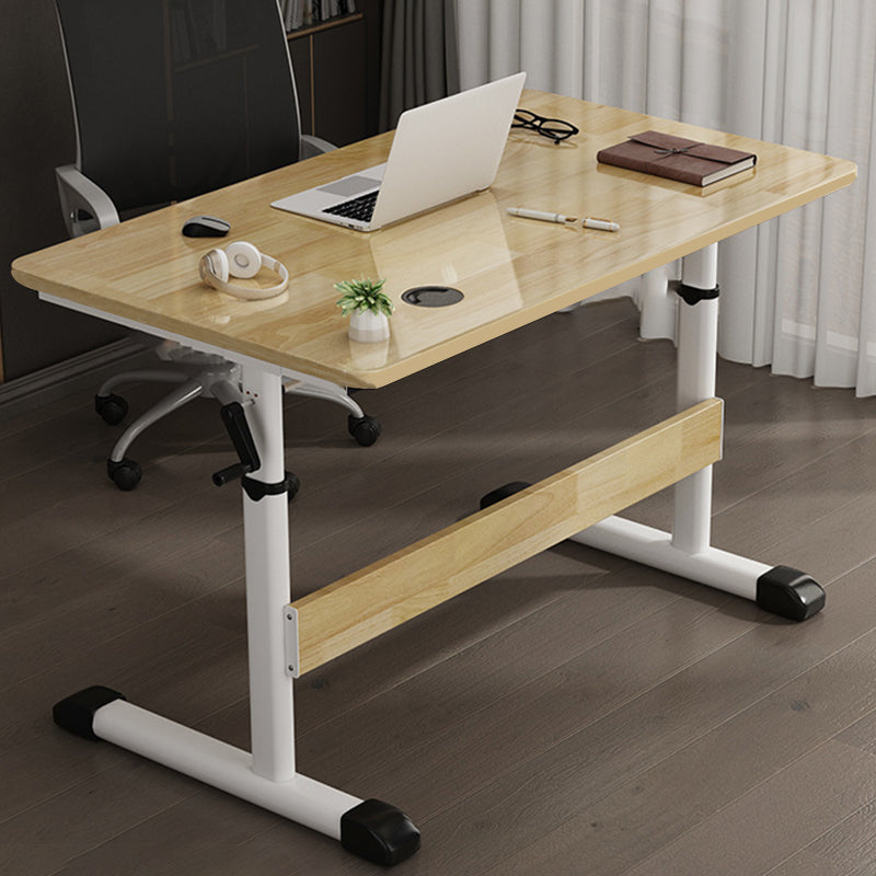 Modern Folding Dormitory Writing Desk 23.6" H Office Desk with T-Shape Base 47.2"L x 23.5"W x 47.2"H Clearhalo 'furn' 'furn_office_desk' 'Furniture' 'Office Desks' 'Office Furniture' 'office_desk' 7408545