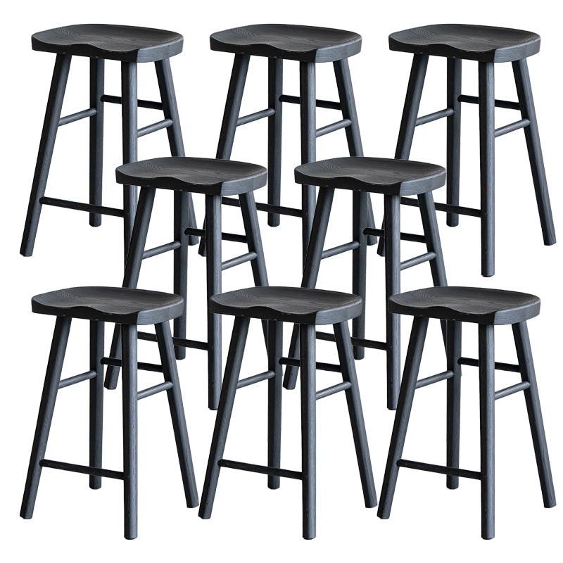 Modern Style Black Bar Stool Solid Wood Bar Stools for Dining Room