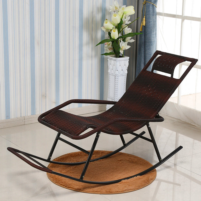 Modern Reclining Rocking Chair Wicker Rocker Chair for Living Room Red Brown Clearhalo 'Chairs & Seating' 'furn' 'furn_rocking_chairs' 'Furniture' 'Living Room Furniture' 'Rocking Chairs' 'rocking_chairs' 7410515