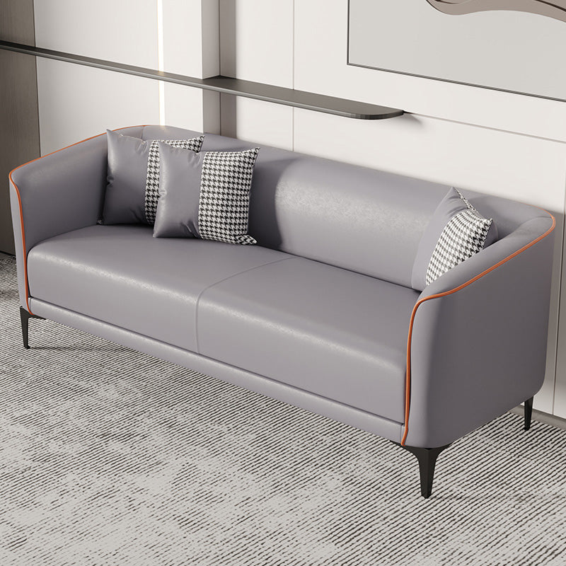 24.8" Wide Faux Leather Sofa Tuxedo Arm Sofa for Living Room