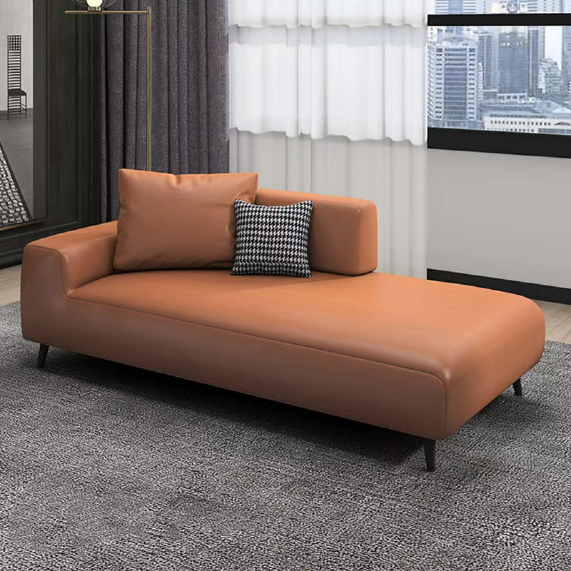 One Armed Faux Leather Accent Chair Modern Square Arms Chaise