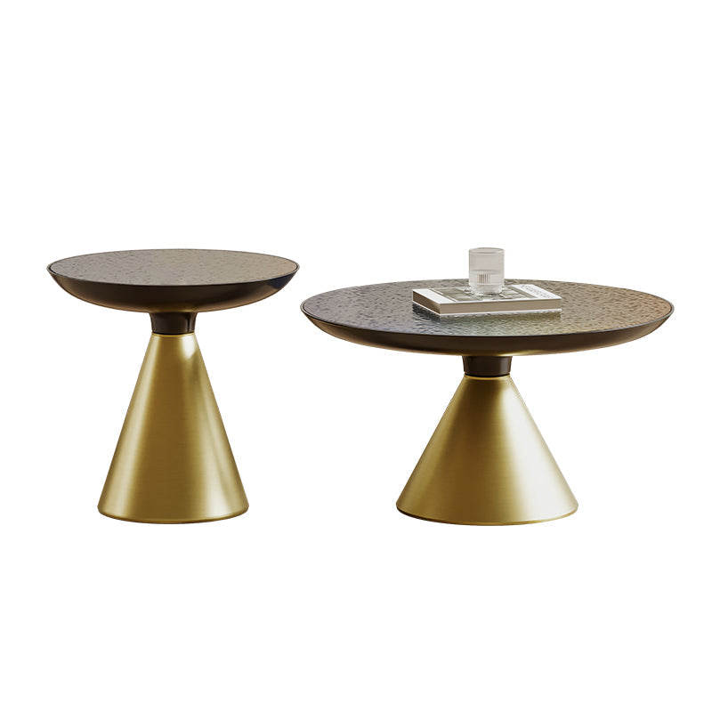 Glass Top Pedestal Coffee Table Modern No Distressing Round Bunching Tables