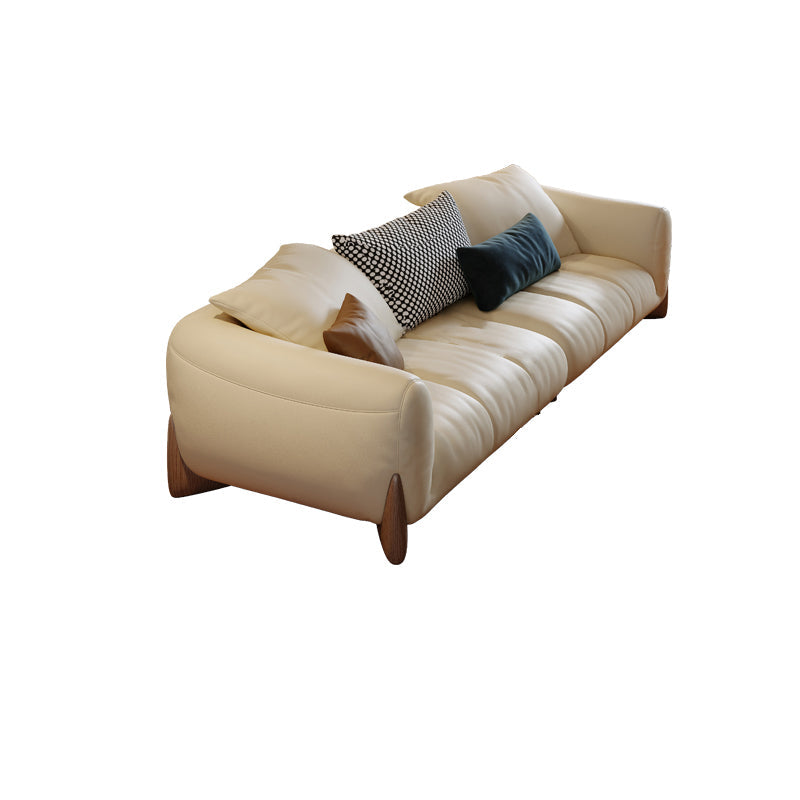 Echtes Leder lose Rückensofa 31,5 "H beige Smoking -Armsofa