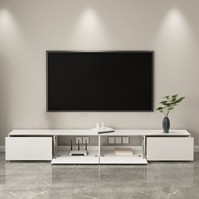 Contemporary TV Stand Console Faux Wood White Media Console with Drawers 94.5"L x 16"W x 14"H 2 Clearhalo 'furn' 'furn_tv_stands_entertainment_centers' 'Furniture' 'Living Room Furniture' 'TV Stands & Entertainment Centers' 'TV Stands & Media Storage Furniture' 'tv_stands_entertainment_centers' 7415387