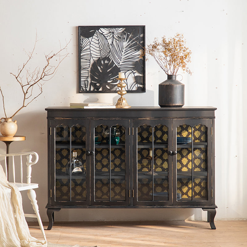 Cabine di vetro tradizionali Curio Curio Armadietto in legno massiccio per sala da pranzo