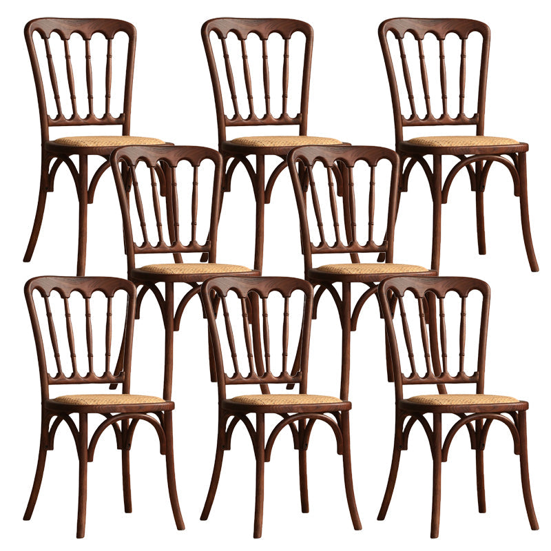 Moderne stijl eetkamerstoel massief houten lat achterzijde stoel voor eetkamer