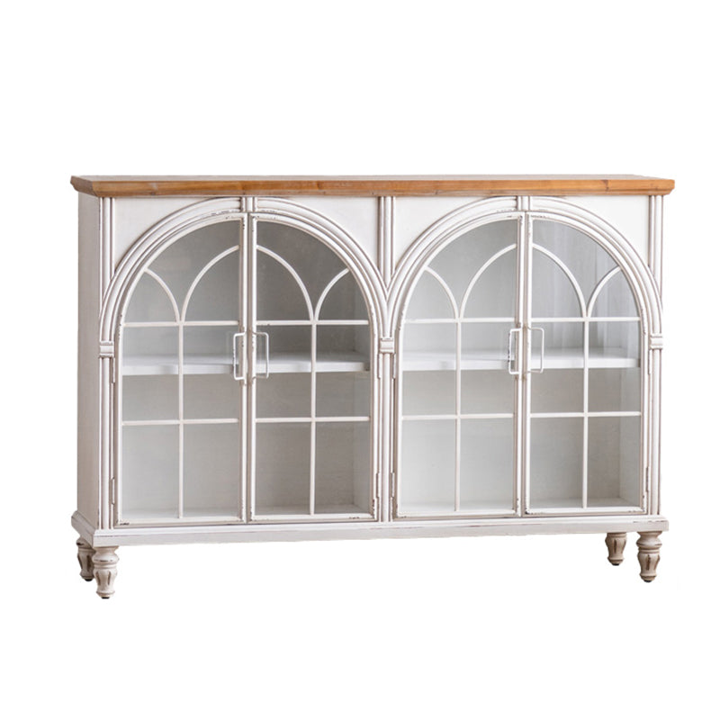 Traditionele glazen deuren Display Stand Stand houten opbergkast voor eetkamer