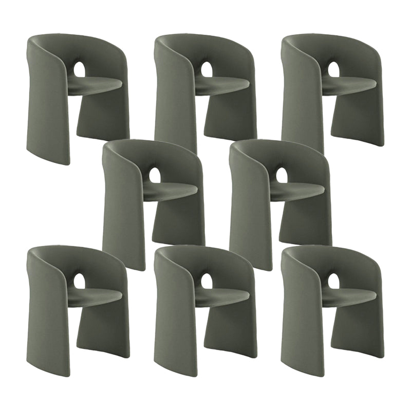 Binnen fluwelen gestoffeerde stoelstoel metalen frame open rug eetkamerstoel