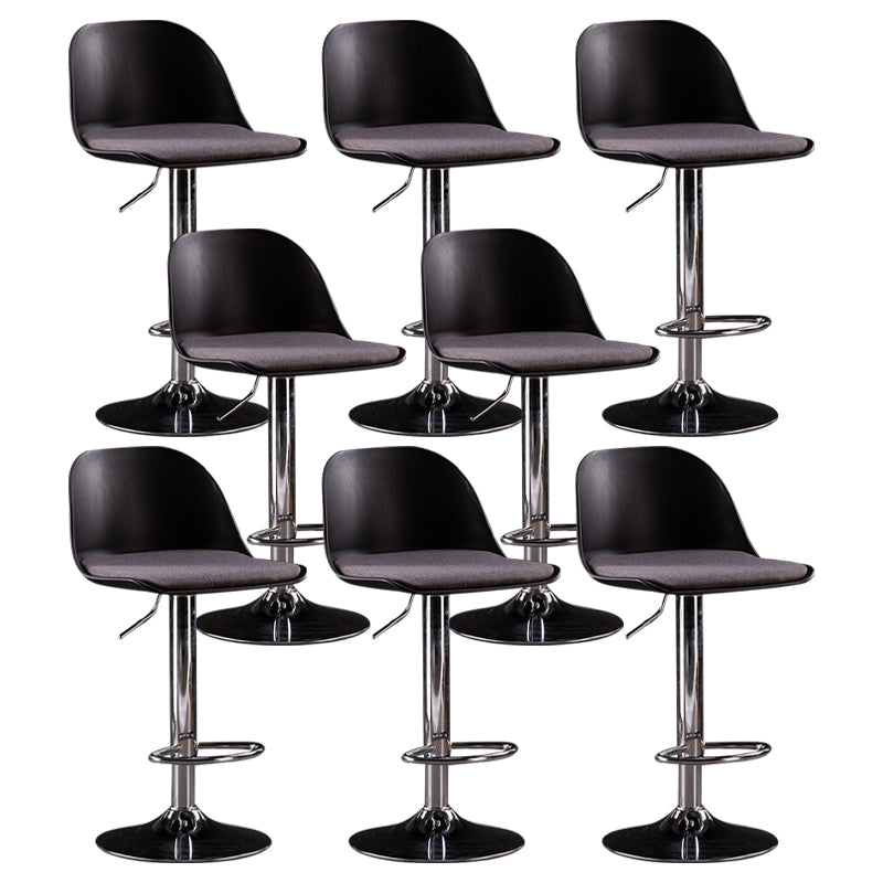 Industrial Fabric Bar Stools Swivel Adjustable Height Bar Stool with Footrest