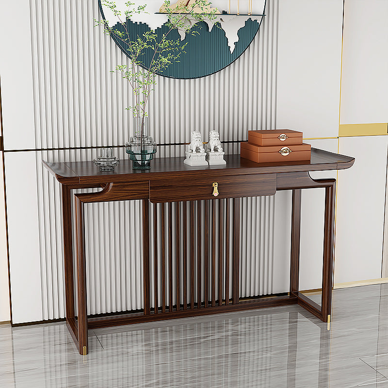 Tavolo da console contemporanea a forma di rettangolo tavolo da divano console in legno marrone