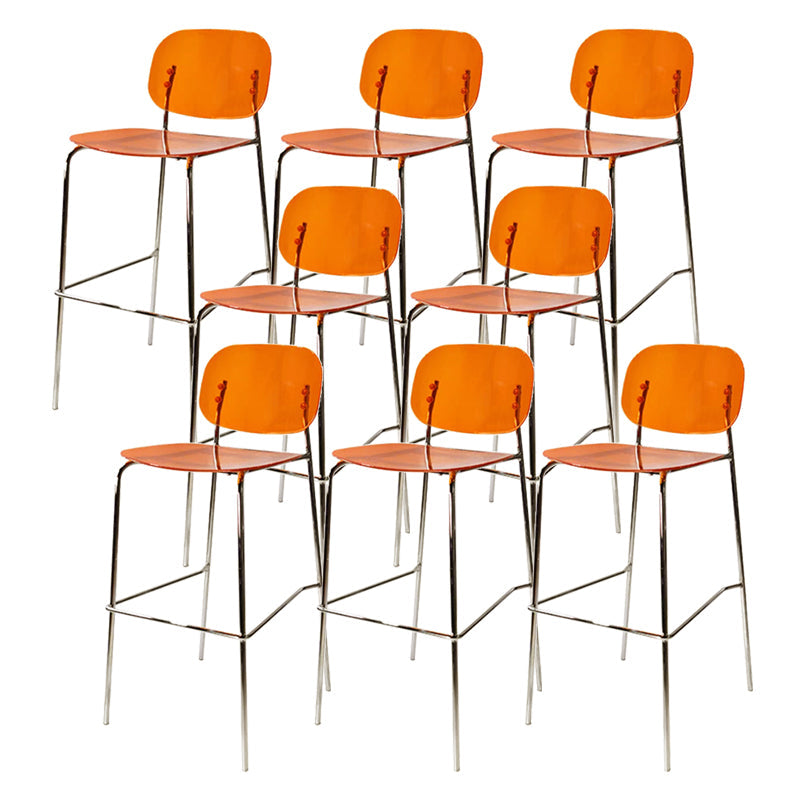 Plastic Bar Stools Industrial Style Backless Bar Stools with Footrest