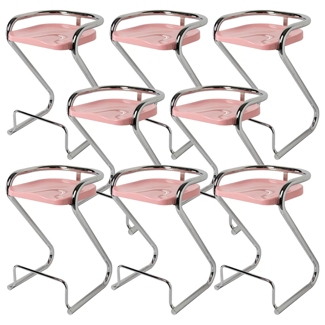 Contoured Seat Dining Stool Low Back Bar Stool with Metal Base