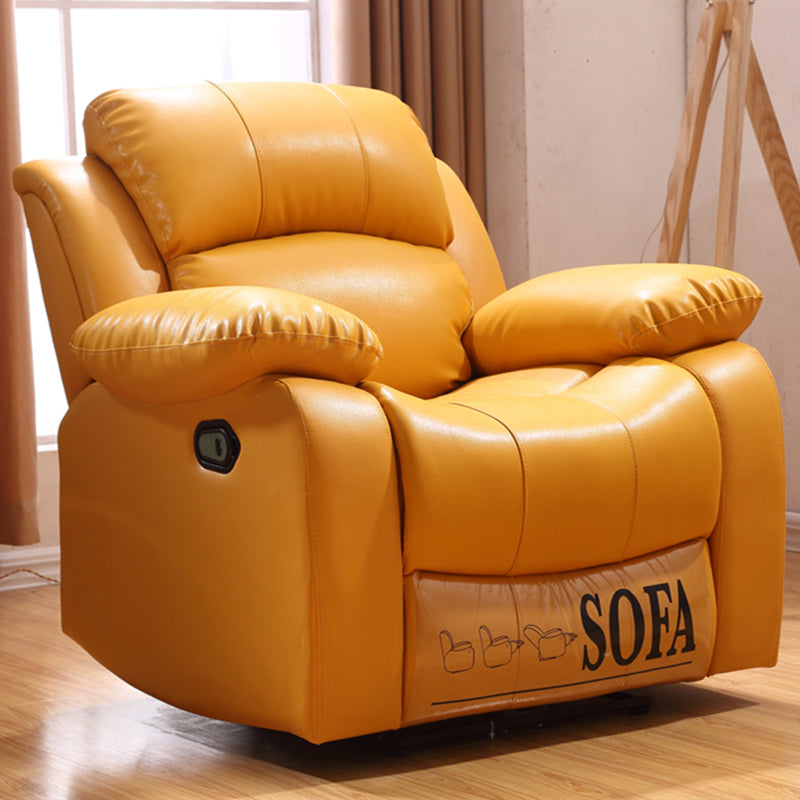 Contemporary Wing Chair Recliner Metal Solid Color Arm Swivel Rocker Indoor Yellow Clearhalo 'Chairs & Seating' 'furn' 'furn_recliners' 'Furniture' 'Living Room Furniture' 'Recliners' 7444059