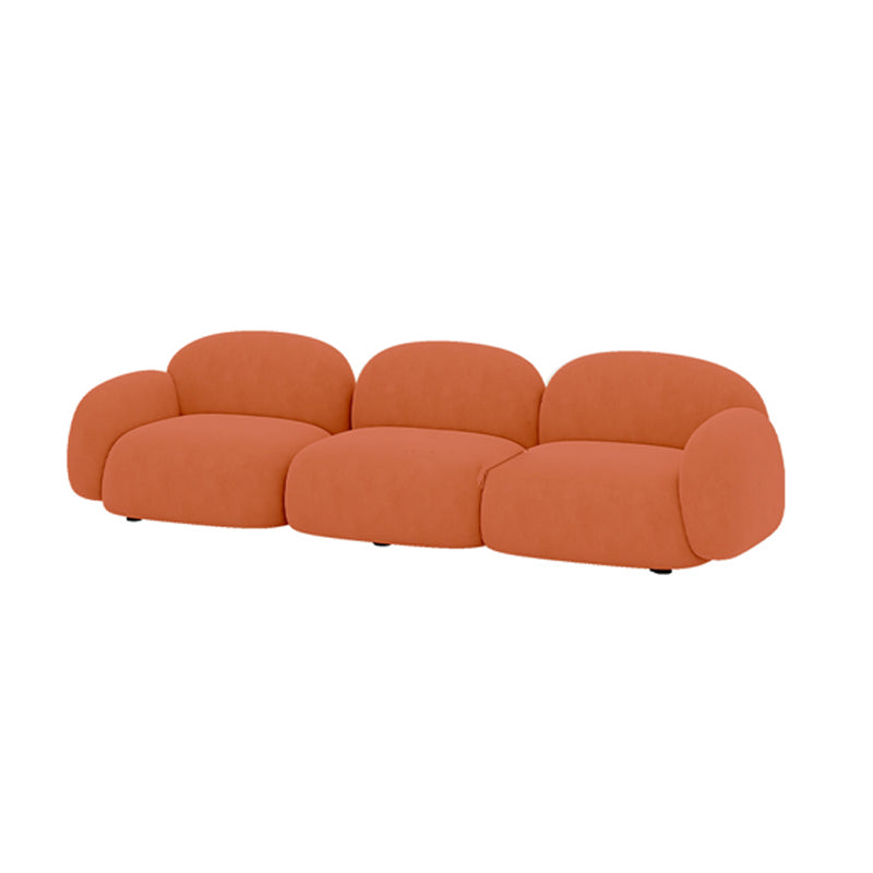 Contemporary Solid Color Velvet Sofa 33.46" Wide Square Arm Sofa