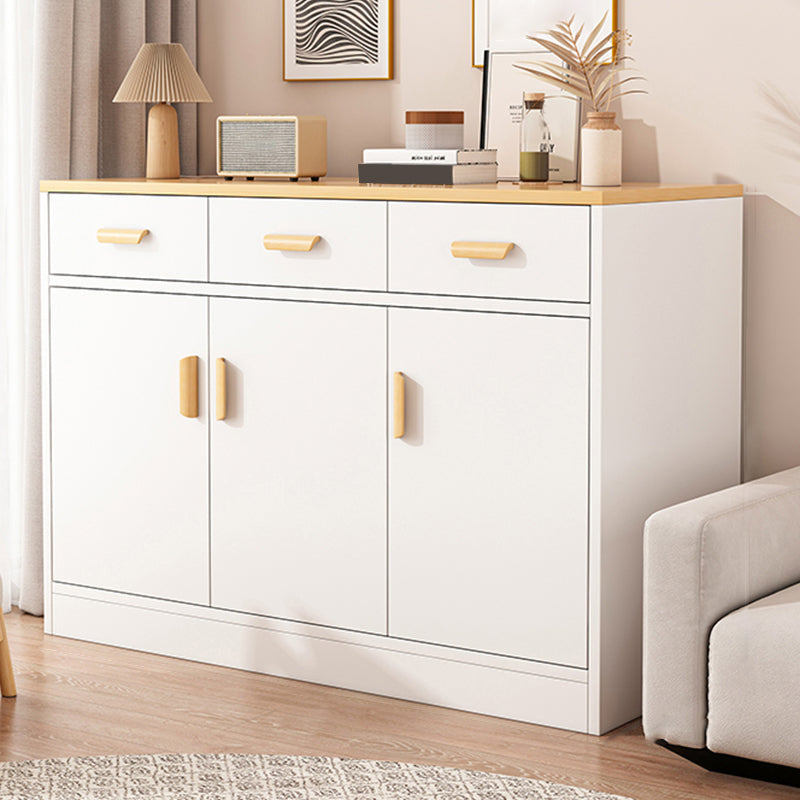 Modern Rectangle Accent Cabinet Bar Pulls Accent Cabinet with Drawer 47.2"L x 15.7"W x 39.4"H White 2 Clearhalo 'Cabinets & Chests' 'cabinets_chests' 'furn' 'furn_cabinets_chests' 'Furniture' 'Living Room Furniture' 7446751