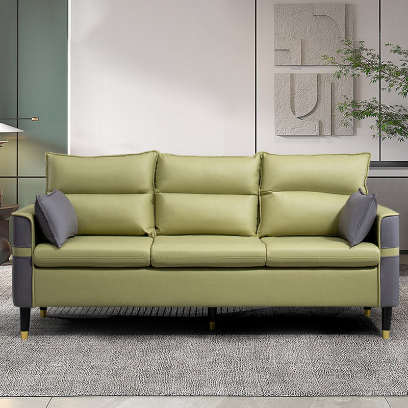 Square Arm Sofa Pillows Back Stationary Seating for Living Room