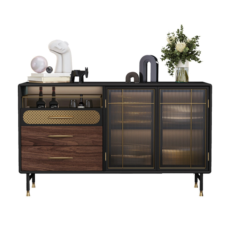 Mesa de buffet contemporánea Buffet de madera de imitación con iluminación para la cocina