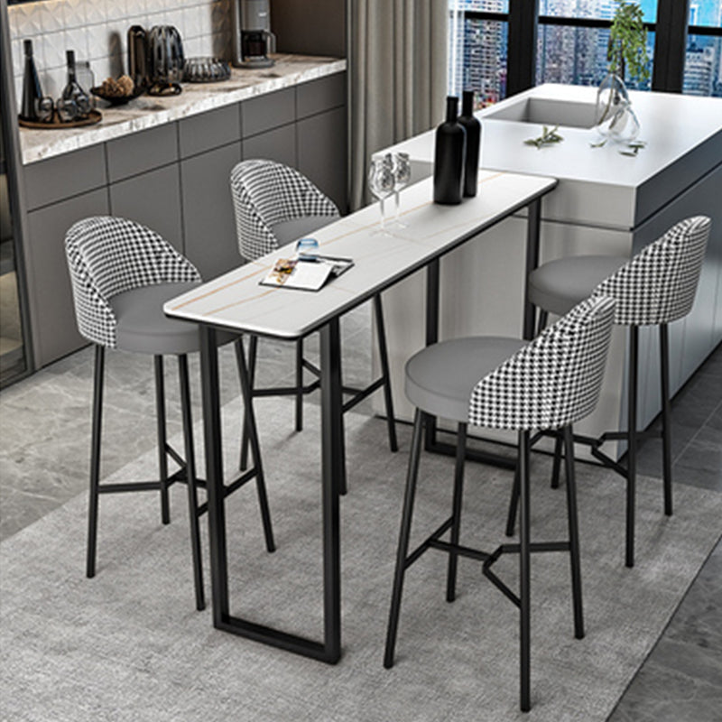 Modern Style Bar Table Set 1/2/5 Pcs Rectangular Stone Pub Set for Indoor