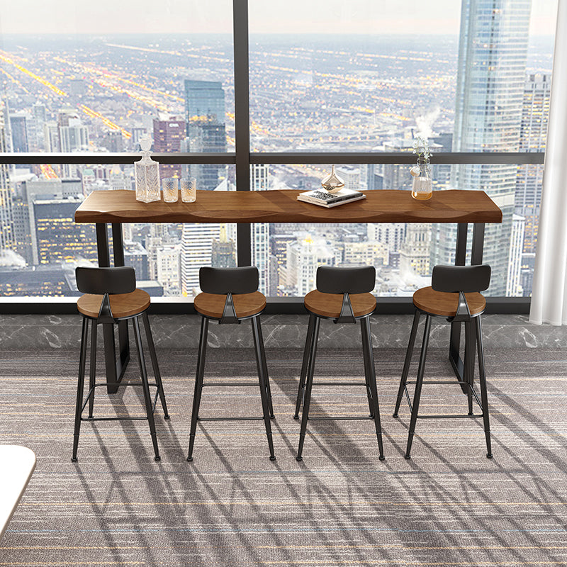 Set da pranzo per pub industriale 1/2/5 pezzi set di pub in legno massiccio rettangolare per la casa