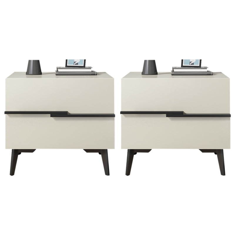 2つの引き出し付きのコンテンポラリーナイトテーブルフェイクウッドベッドサイドキャビネット